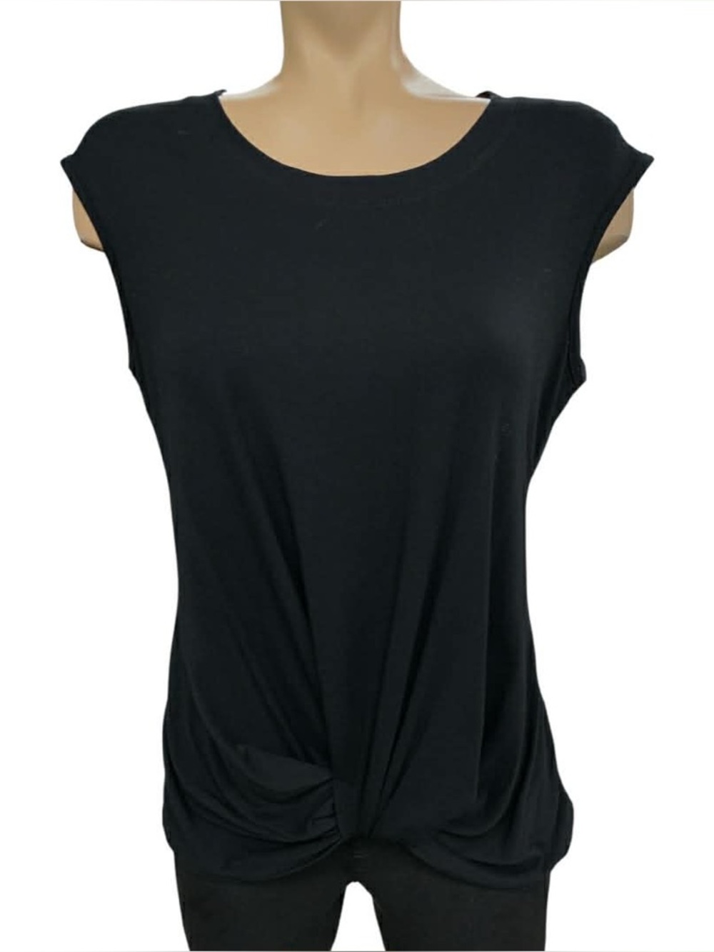 Storm Black Twist-Knot Sleeveless Tank Top Size M